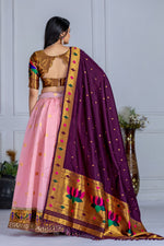 Thumbnail for DEIANA'S Jacquard With Jari Print Weaving Lehenga Choli - Pink