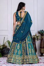 Thumbnail for DEIANA'S Heavy Plain with crease work Lehenga Choli - Rama