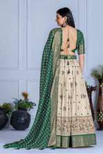 Thumbnail for DEIANA'S Jacquard With Jari Print Weaving Lehenga Choli - Off White