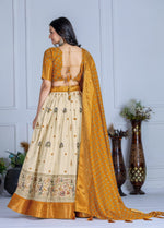 Thumbnail for DEIANA'S Jacquard With Jari Print Weaving Lehenga Choli - Off White