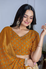 Thumbnail for DEIANA'S Jacquard With Jari Print Weaving Lehenga Choli - Off White