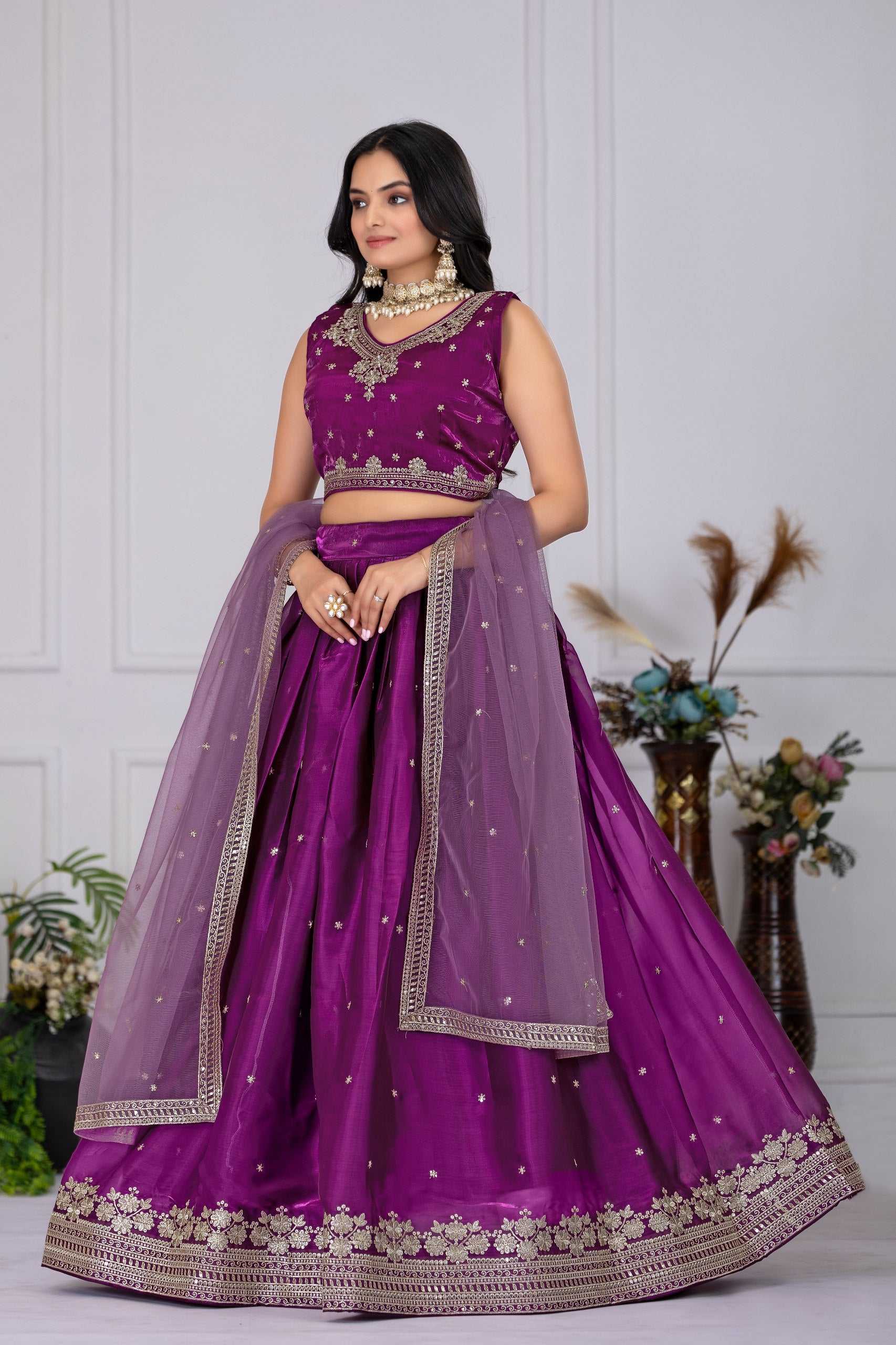 DEIANA'S Heavy Embroidery With Sequence Work Lehenga Choli - Wine