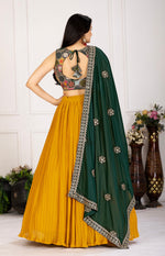 Thumbnail for DEIANA'S Heavy Plain with crease work Lehenga Choli - Yellow