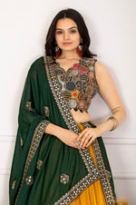 Thumbnail for DEIANA'S Heavy Plain with crease work Lehenga Choli - Yellow