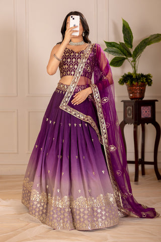 DEIANA'S Heavy Embroidery With Thread Work Lehenga Choli - Wine