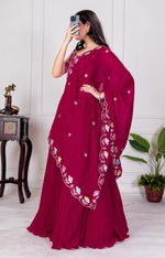 Thumbnail for DEIANA'S Heavy Plain with crease work Lehenga Choli - Red