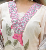 Thumbnail for Lorenvalley Black Georgette Printed with Embroidery Work Kurta Set - Distacart