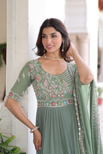 Thumbnail for Evanik Women Faux Blooming With Beads Embroidery Work Gown Dupatta Collection - Distacart
