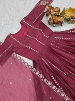Thumbnail for Pramukh Fab Pink Color Star Georgette Gown