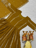 Thumbnail for Pramukh Fab Mustard Color Star Georgette Gown