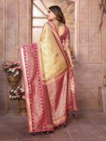 Thumbnail for Anaita Cream Tissue Silk With Weaving Saree With Blouse - Distacart