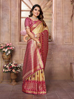 Thumbnail for Anaita Cream Tissue Silk With Weaving Saree With Blouse - Distacart