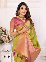 Thumbnail for Anaita Light Green Weaving Saree With Blouse - Distacart