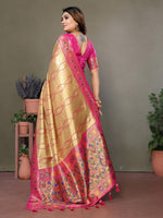 Thumbnail for Anaita Dark Golden Tissue Silk With Weaving Saree With Blouse - Distacart