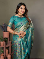 Thumbnail for Anaita Light Green Tissue Silk With Weaving Saree With Blouse - Distacart