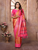 Thumbnail for Anaita Dark Golden Tissue Silk With Weaving Saree With Blouse - Distacart