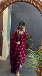 Thumbnail for Pramukh Fab Maroon Color Crunchy Silk Kurta Set - Distacart