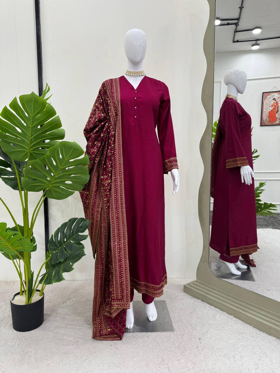 Pramukh Fab Dark Pink Color Monsoon Silk Kurta Set - Distacart