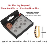 Thumbnail for Thanu's Craft Oxidised Nose Pin Ring Studs Black Metal Germam silver Nosepin for Women - Distacart