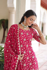 Thumbnail for Joban Fashion Pink Readymade Kurta Set With Sequence embroidery Work