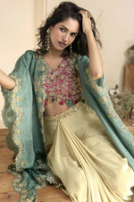 Thumbnail for Anaita Maroon Chinon Readymade Shrug Suit with Embroidery Sequence Work - Distacart