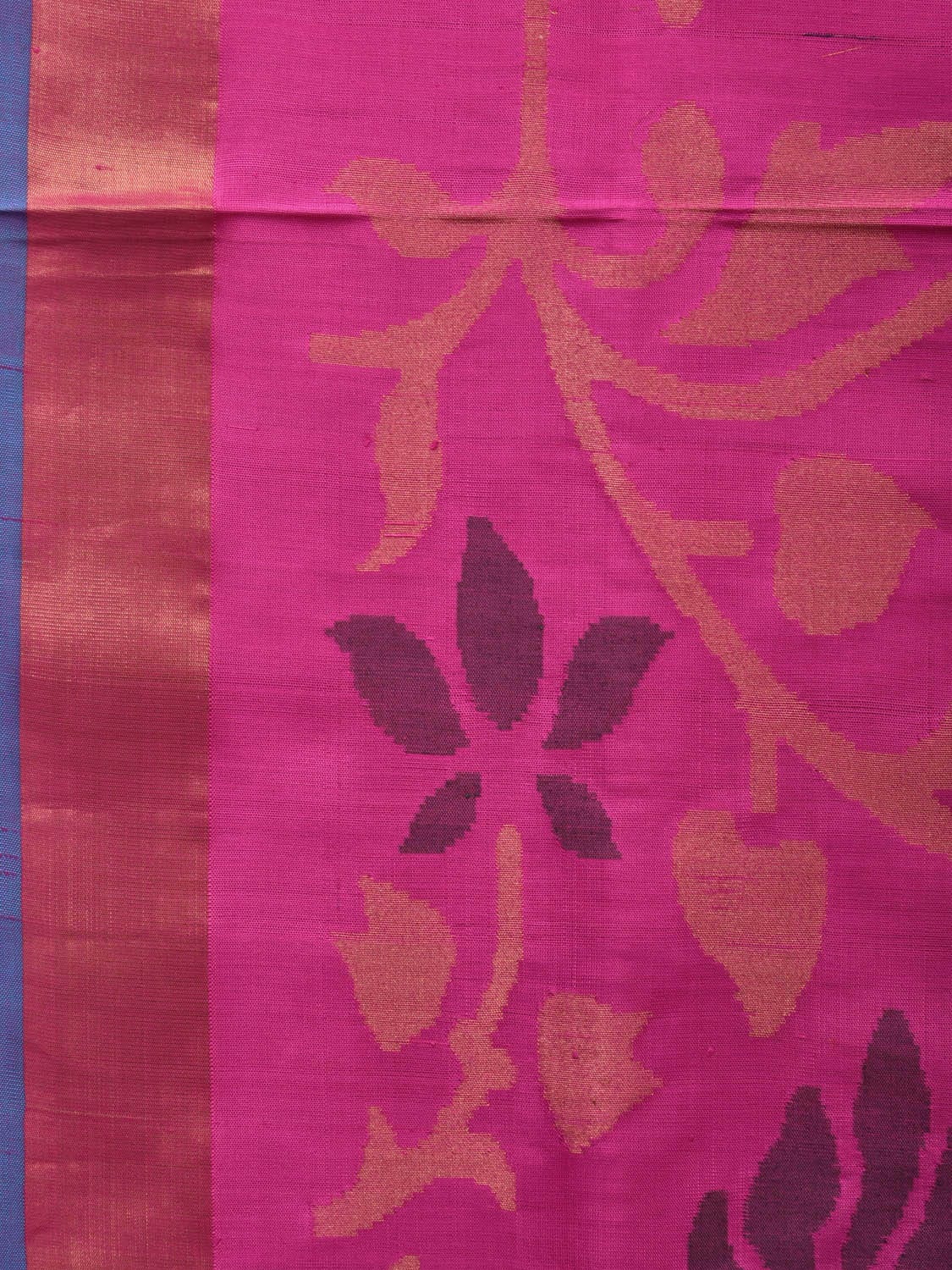Pink and Lavender Uppada Silk Handloom Saree with All Over Design - Global Threads - Distacart