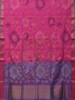 Thumbnail for Pink and Lavender Uppada Silk Handloom Saree with All Over Design - Global Threads - Distacart