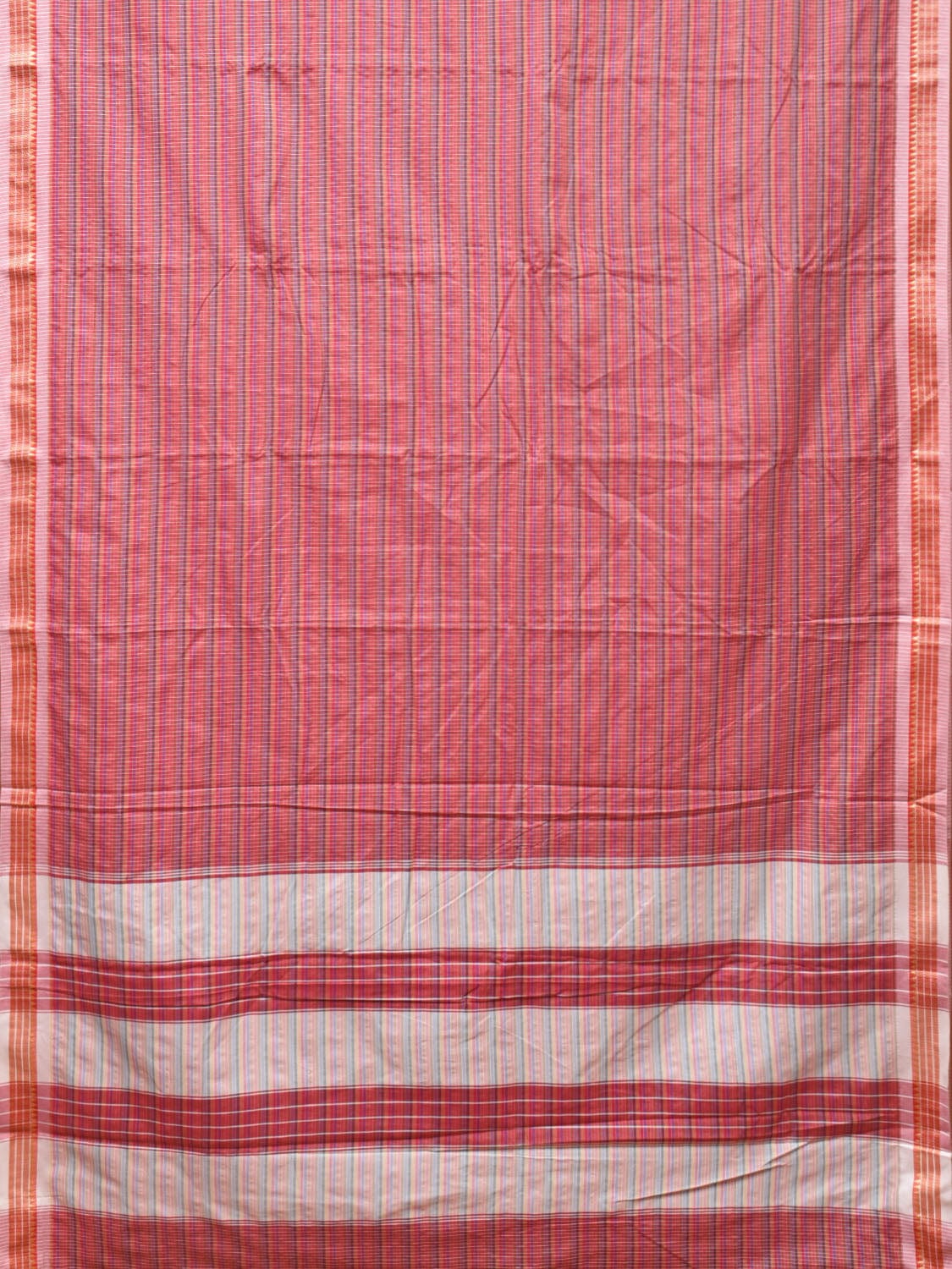Pink Bamboo Cotton Plain Saree with Checks Design No Blouse - Global Threads - Distacart
