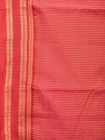 Thumbnail for Pink Bamboo Cotton Saree with Checks Design No Blouse - Global Threads - Distacart