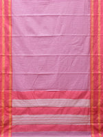 Thumbnail for Pink Bamboo Cotton Saree with Small Checks Design No Blouse - Global Threads - Distacart