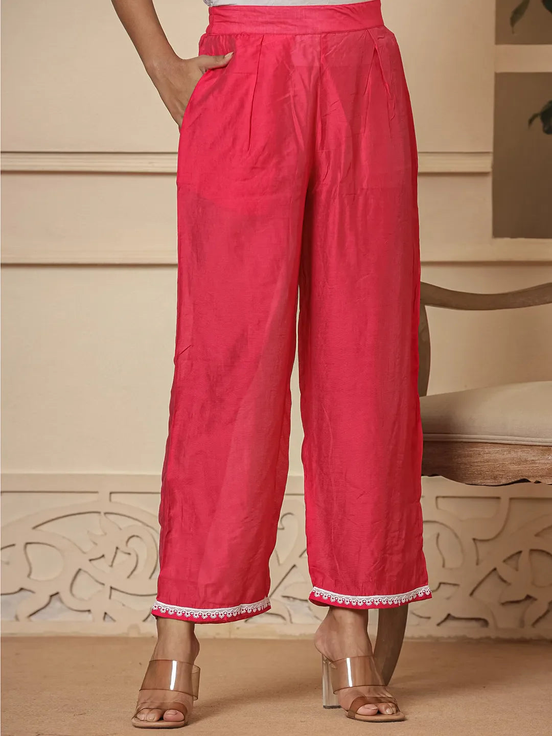 Yufta Pink Chanderi Silk Tie Dye Co-Ord Set