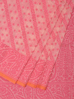 Thumbnail for Pink Cut Work Sico Cotton Saree with Diagonal and Mango Border Design - Global Threads - Distacart