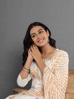 Thumbnail for Yufta Pink Gota_Patti Cotton Anarkali Kurta Dupatta Pant Set