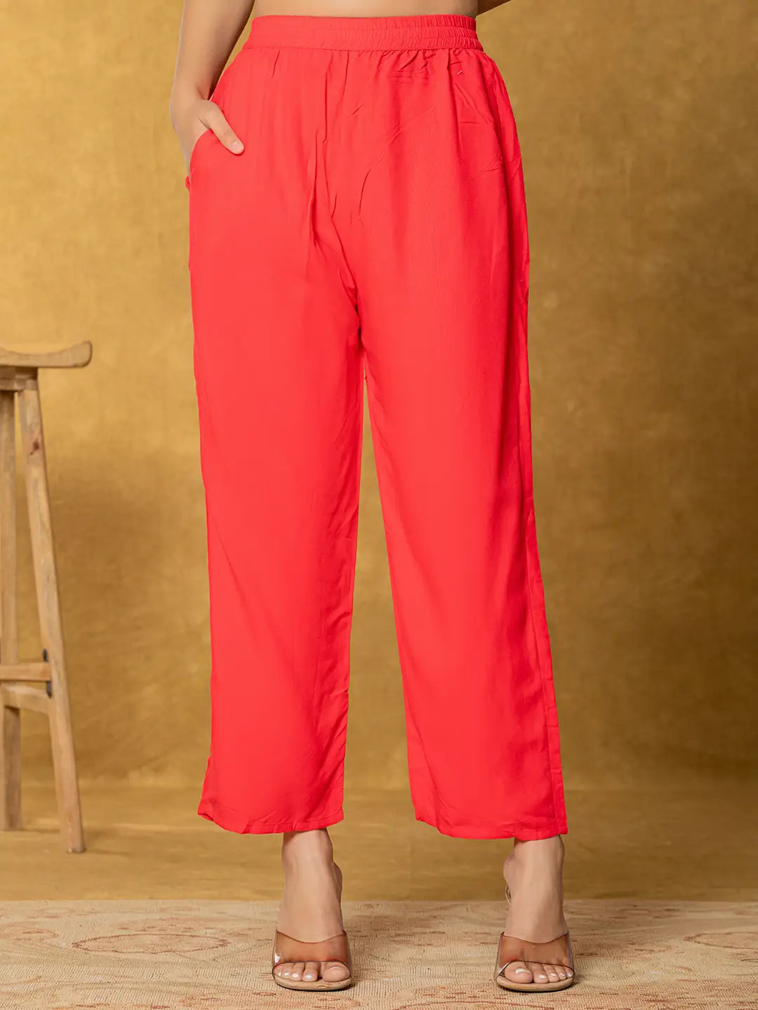 Yufta Pink Linen Kurta Dupatta Pant Set