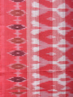 Thumbnail for Pink Pochampally Ikat Cotton Handloom Saree with Strips Design No Blouse - Global Threads - Distacart