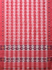 Thumbnail for Pink Pochampally Ikat Cotton Handloom Saree with Strips Design No Blouse - Global Threads - Distacart