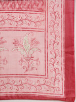 Thumbnail for Yufta Pink Pure Cotton Anarkali Dupatta Pant Set