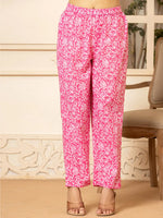 Thumbnail for Yufta Pink Sequins_Work Pure Cotton Straight Kurta Dupatta Set