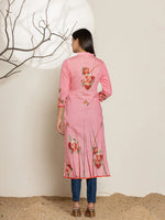 Thumbnail for Yufta Pink Silk Blend Digital Print Kurta