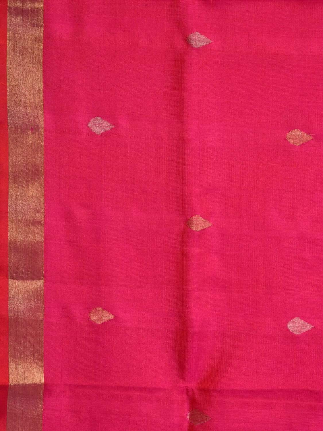 Pink Uppada Silk Handloom Saree with Birds and Jamdani Pallu Design - Global Threads - Distacart