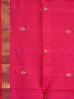 Thumbnail for Pink Uppada Silk Handloom Saree with Birds and Jamdani Pallu Design - Global Threads - Distacart