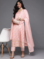Thumbnail for https://cdn.shopify.com/s/files/1/0341/4805/7228/files/pink-woven-design-silk-straight-kurta-with-dupatta-libas-4-27530701734038.jpg?v=1738399797