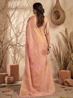 Thumbnail for Anaita Pink Tissue Silk Woven Saree With Blouse
