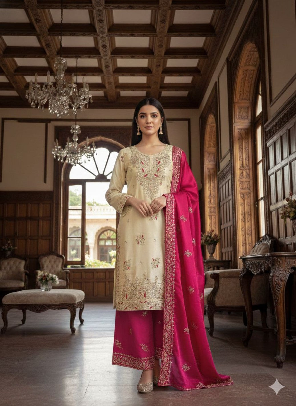 Anaita Pink Silk Readymade Suit with Embroidery & Sequence Work - Dista