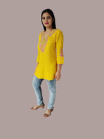 Thumbnail for Jaitra Apparels Women Printed Pure Cotton Straight Kurta (Yellow)