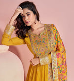 Thumbnail for Anaita Yellow Embroidered Silk Anarkali Suits - Distacart
