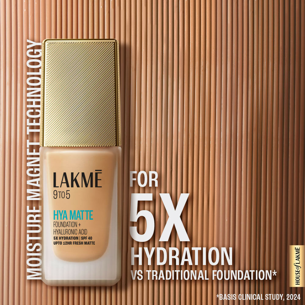 Lakme 9 To 5 Hya Matte Foundation + Hyaluronic Acid - Neutral Almond