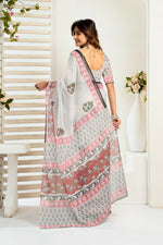 Thumbnail for Vastranavya Green Digital Printed Linen Ready To Wear Designer Saree with Unstitched Blouse - Distacart