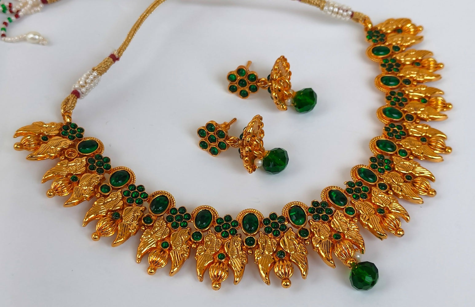 Kemp Peacock Green Necklace Set - Distacart