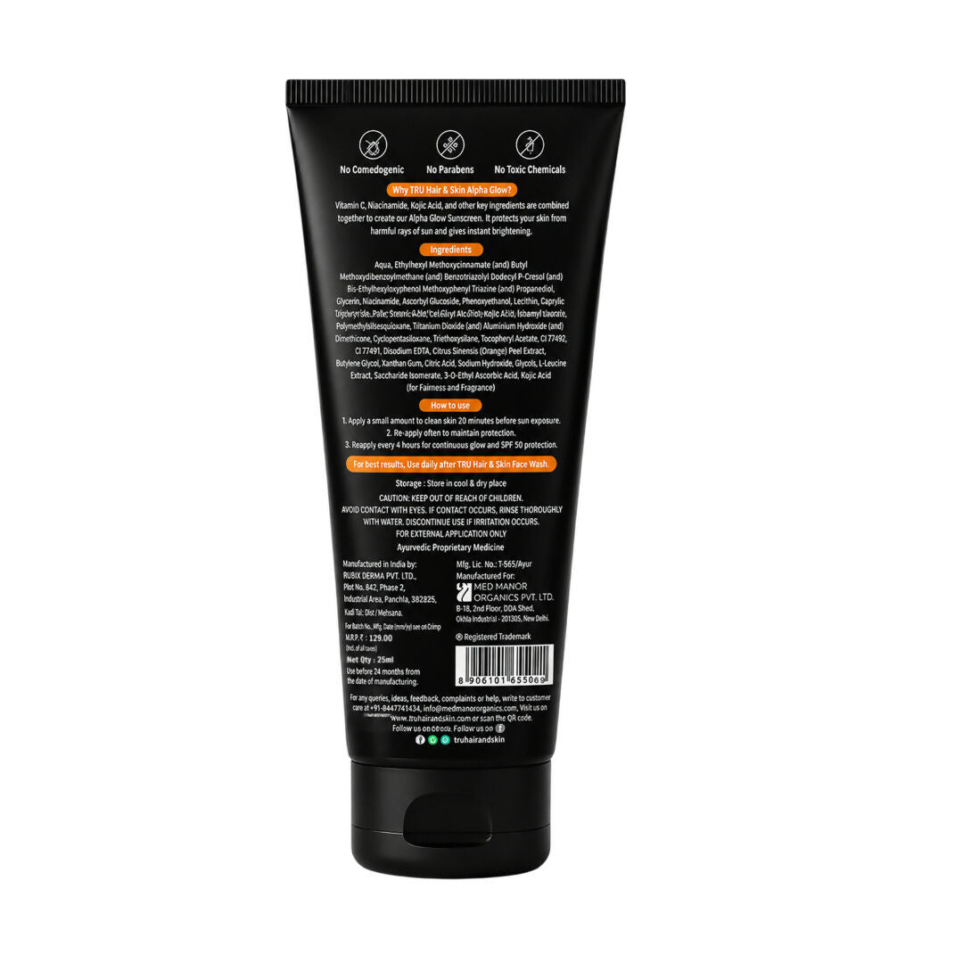Tru Hair & Skin Alpha Glow Instant Brightening Spf 50 Pa+++